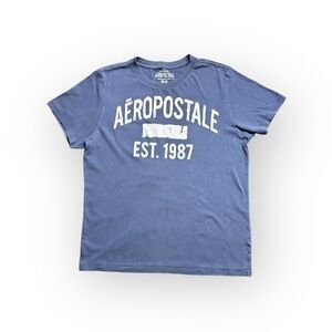 Aéropostale Graphic T-Shirt Men’s Medium Blue Est. 1987 Short Sleeve